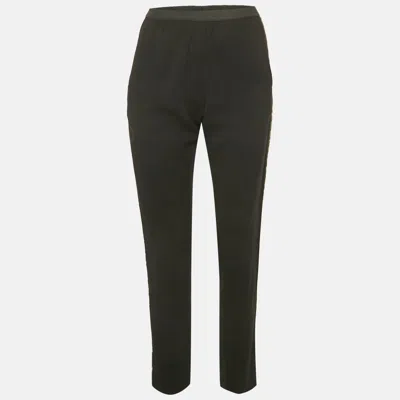 Pre-owned Zadig & Voltaire Black Crepe Paule Band Trousers M