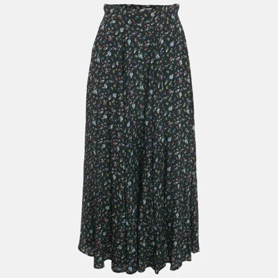 Pre-owned Zadig & Voltaire Black Floral Print Maxi Skirt S
