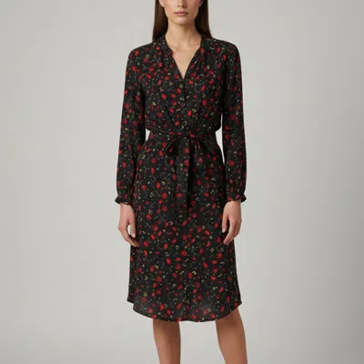Pre-owned Zadig & Voltaire Black Leaf Print Silk Crepe Mini Dress M