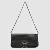 Zadig & Voltaire Rock Nano Studded Leather Shoulder Bag In Black