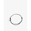 Zadig & Voltaire Link Heart Strass Brass Cord Bracelet In Black