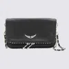 Zadig & Voltaire Chain Strap Metal Embellishment Studded Flap In Black