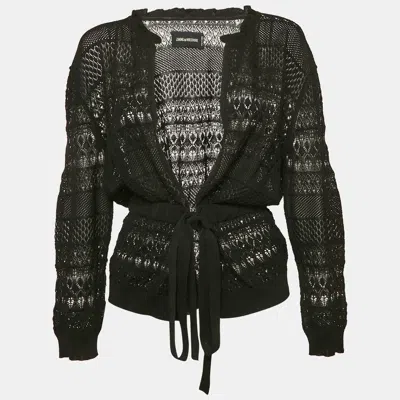 Pre-owned Zadig & Voltaire Black Patterned Knit Maddie Cardigan S