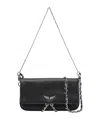 Zadig & Voltaire Chain Strap Textured Finish Shoulder Bag In Black