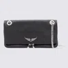 Zadig & Voltaire Black Leather Rock Ii Shoulder Bag In Black