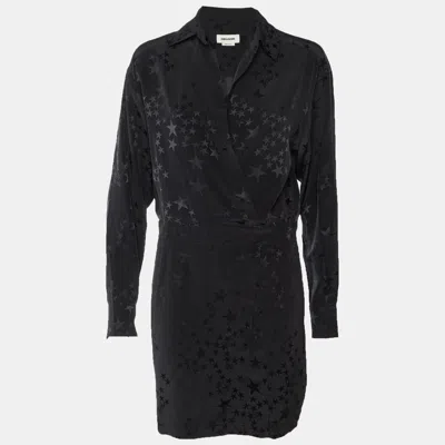 Pre-owned Zadig & Voltaire Black Stars Jacquard Ravy Dress L