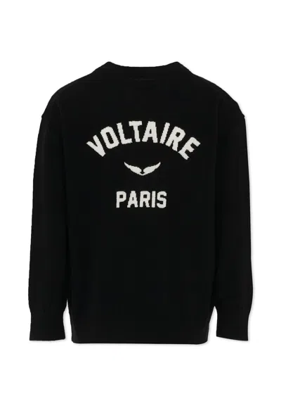 Zadig & Voltaire Black Sweater For Kids With Logo