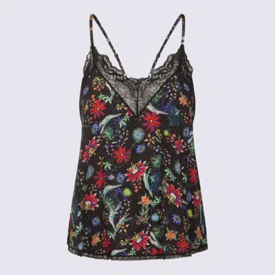 Zadig & Voltaire Womens Encre Christy Floral-print Woven Camisole In Black