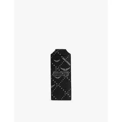 Zadig & Voltaire Black Z Travel Tag Faux-leather Luggage Tag In Red
