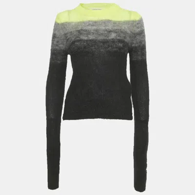 Pre-owned Zadig & Voltaire Black/green Ombre Mohair Georgia Sweater S