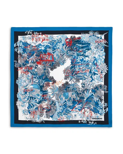 Zadig & Voltaire Womens Sixtine Blondie Jungle 85 Silk Scarf In Brown