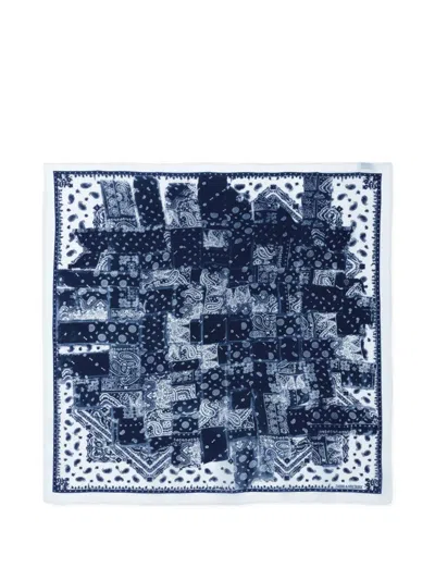 Zadig & Voltaire Womens Flash Blondie Denim Bandana Silk Scarf In Blue