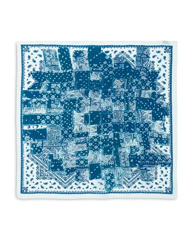 Zadig & Voltaire Blondie 85 Denim Print Bandana Silk Scarf In Blue