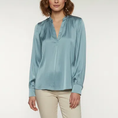 Pre-owned Zadig & Voltaire Blue Satin Long Sleeve Blouse Tink S