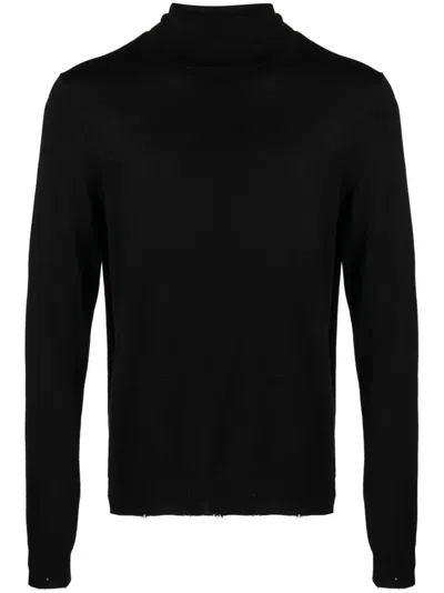 Zadig & Voltaire Bobby Fine-ribbed Raw-cut Jumper In Black