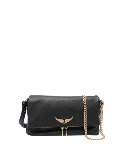 Zadig & Voltaire Rocky Shoulder Bag In Black