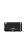 Zadig & Voltaire Rock Ii Grained Leather Crossbody Bag In Black