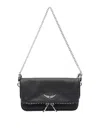 Zadig & Voltaire Rock Nano Studded Leather Shoulder Bag In Black