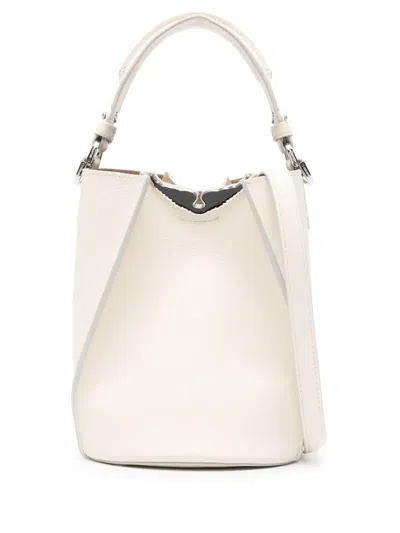 Zadig & Voltaire Borderline Leather Bucket Bag In White
