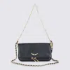 Zadig & Voltaire Black Rock Nano Grained Leather Shoulder Bag In Black