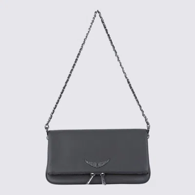 ZADIG & VOLTAIRE ZADIG&VOLTAIRE DARK GREY LEATHER SHOULDER BAG