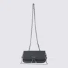 Zadig & Voltaire Black Leather Rock Nano Shoulder Bag In Gray