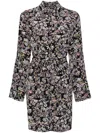 Zadig & Voltaire Botanical-print Silk Shirtdress In Black