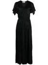 Zadig & Voltaire Bow-embellished Ruched Maxi Dress In Black