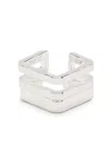 Zadig & Voltaire Brass Angular Ring In Silver