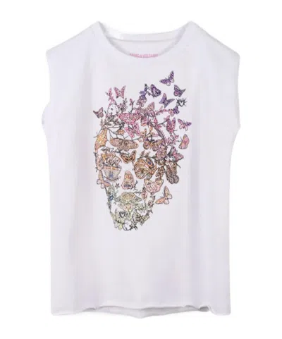 Zadig & Voltaire Kids' Butterfly-print Tank Top In White