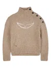 Zadig & Voltaire Rollkragenpullover Mit Knopfdetail In Brown