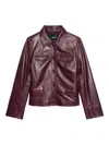 Zadig & Voltaire Button-fastening Flap-pocket Leather Jacket In Red