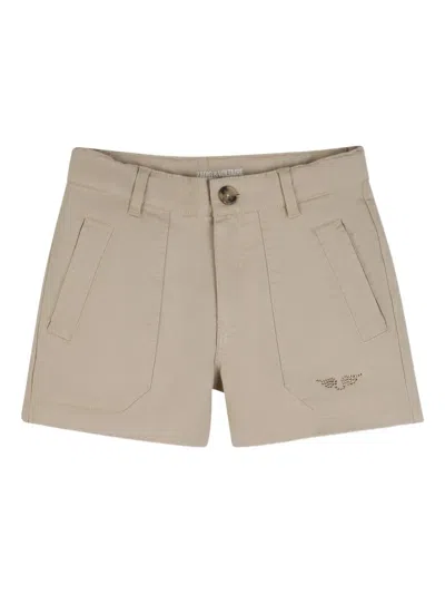 Zadig & Voltaire Kids' Button-fastening Pocket Shorts In Brown