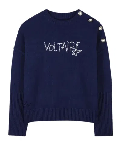 Zadig & Voltaire Kids' Button-detail Embroidered Sweater In Multi