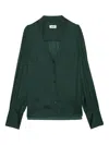 Zadig & Voltaire Buttoned Satin Shirt In Green