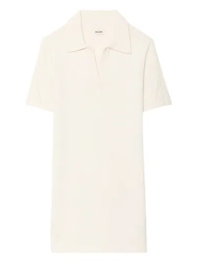 Zadig & Voltaire Cable-knit Polo Dress In Neutral