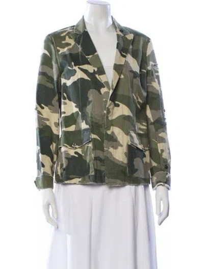 Pre-owned Zadig & Voltaire Camouflage Print Blazer In Green