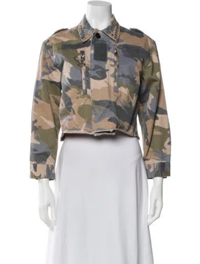 Pre-owned Zadig & Voltaire Camouflage Print Denim Jacket In Neutral