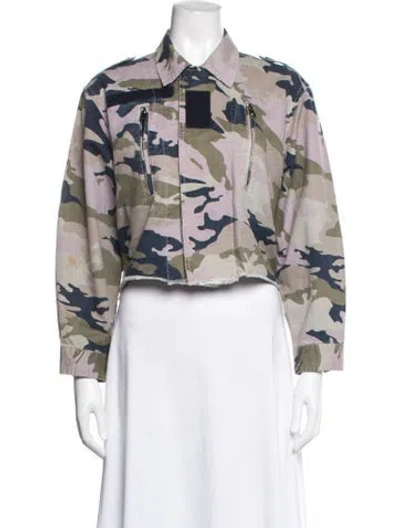 Pre-owned Zadig & Voltaire Camouflage Print Denim Jacket In Neutrals
