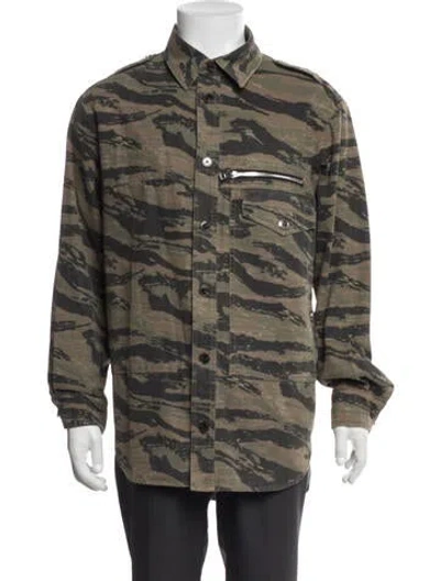 Pre-owned Zadig & Voltaire Camouflage Print Jacket In Green