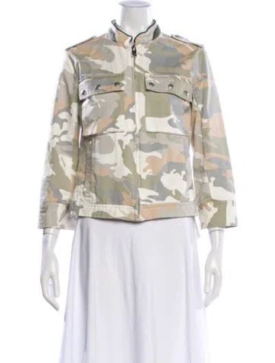 Pre-owned Zadig & Voltaire Camouflage Print Utility Jacket In Gray