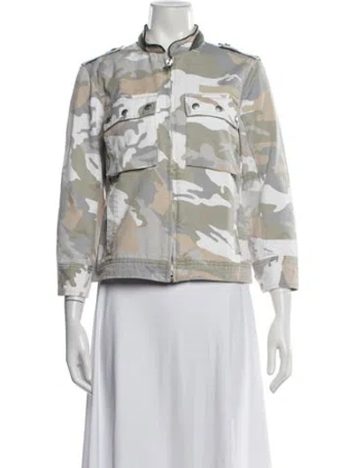 Pre-owned Zadig & Voltaire Camouflage Print Utility Jacket In Gray
