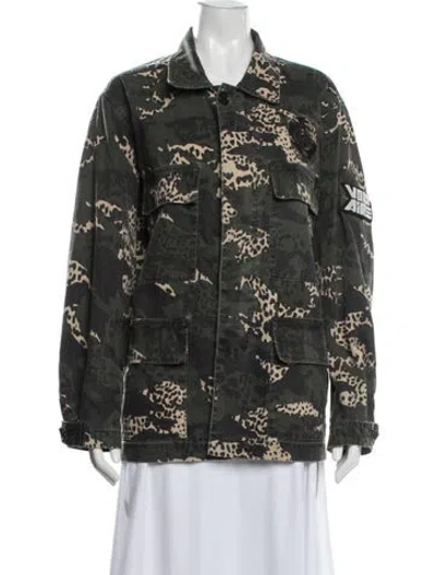 Pre-owned Zadig & Voltaire Camouflage Print Utility Jacket In Gray