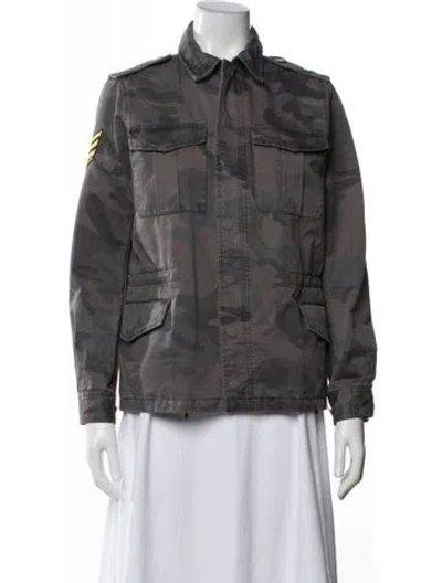Pre-owned Zadig & Voltaire Camouflage Print Utility Jacket In Green