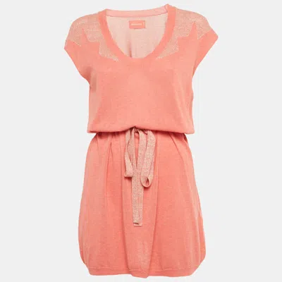 Pre-owned Zadig & Voltaire Candy Pink Lurex Knit Rimo Mini Dress Xs