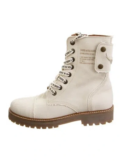 Pre-owned Zadig & Voltaire Canvas Combat Boots In Green