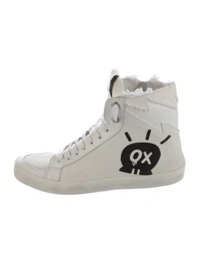 Pre-owned Zadig & Voltaire Canvas Graphic Print Sneakers In White