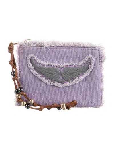 Pre-owned Zadig & Voltaire Canvas Printed Wallet In Purple
