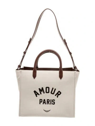 Pre-owned Zadig & Voltaire Canvas Top Handle Bag In Neutral