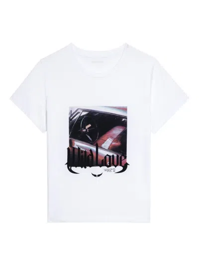 Zadig & Voltaire Car-print T-shirt In White